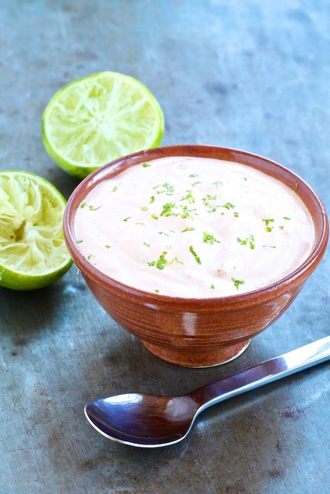 Chipotle Lime Crema — The Fountain Avenue Kitchen Chipotle Lime Crema, Recipe For Chili, Crema Recipe, Southwest Recipes, Chipotle Crema, Chili Lime Chicken, Lime Crema, Salsa Recipes, Chipotle Sauce