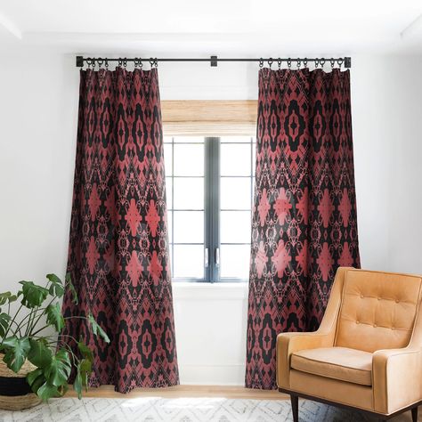 Red Tribal Blackout Non Repeat Sheila Wenzel Ganny Curtains Rods, Blackout Window Treatments, Curtain Styles, Cool Curtains, Room Darkening Curtains, Boho Chic Decor, Deny Designs, Blackout Curtain, Room Darkening