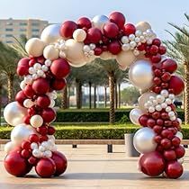 Red Baloons Ideas, White And Red Balloon Decorations, Prom Balloon Arch Ideas, Red White And Silver Party Decorations, White And Red Birthday Theme, Red Balloon Decorations Birthday, Red And White Birthday Theme, Red And White Birthday Party Decorations, Red Balloon Decorations