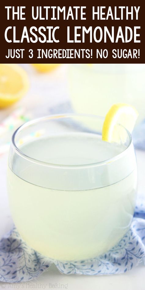 10 Minute Healthy Lemonade – an easy clean-eating recipe with just 3 ingredients & 12 calories! And it tastes AMAZING! ♡ best homemade sugar free lemonade. skinny healthy summer lemonade. DIY low carb lemonade. Healthy Beverages Clean Eating, Sugar Free Lemonade Recipe, Fresh Lemonade Recipe, Keto Beverages, Healthy Lemonade, Sugar Free Lemonade, Citrus Drinks, Homemade Lemonade Recipes, Sugar Free Drinks