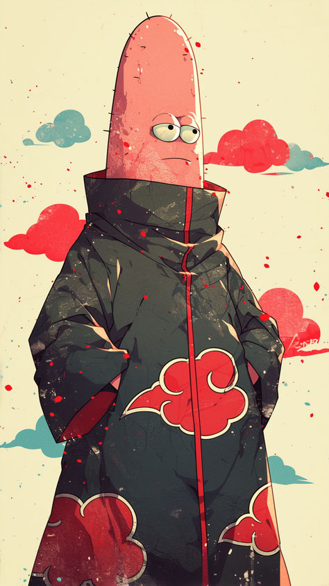 SPONGEBOB PATRICK STAR IN AKATSUKI ROBES NARUTO WALLPAPER Naruto Spongebob, Spongebob All Characters Wallpaper, Spongebob Fish Wallpaper, Wallpapers Spongebob, Spongebob Movie Wallpaper, Spongebob Wallpapers, Crusty Crab Spongebob Wallpaper, Spongebob Anime, Spongebob Iphone Wallpaper