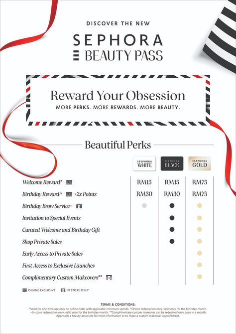 Sephora Updates Its Beauty Pass Loyalty ... Membership Tiers Design, Loyalty Program Design Marketing, Loyalty Program Ideas, Jeju House, Loyalty Program Design, Sephora Birthday Gift, Free Sephora, Email Header, Loyalty Club