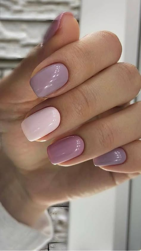 Unghie Sfumate, Plain Nails, Fall Gel Nails, Glitter Gel Nails, Simple Gel Nails, Purple Nail, Makijaż Smokey Eye, Cute Gel Nails, Short Acrylic Nails Designs