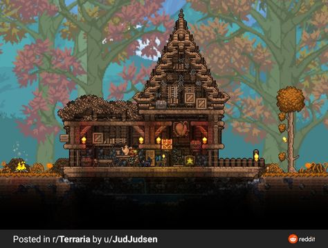 Terraria Cottage House, Terraria Living Wood House, Terraria Gothic House, Cute Terraria Characters, Terraria Witch House, Terraria Pirate House, Terraria Lighthouse, Terraria Landscape, Terraria Cottage