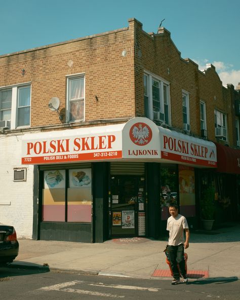 Lajkonik Polski Sklep sign in Bensonhurst, Brooklyn, New York Bensonhurst Brooklyn, Rail Transport, Hotel Motel, Posters Framed, City Car, Brooklyn New York, Image House, City Skyline, Framed Wall