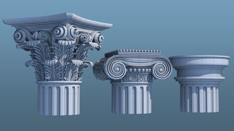 Greece Column, Texture Studies, Western Architecture, Column Ideas, The Corinthian, Doric Column, Greek Columns, Furniture Design Sketches, Corinthian Column