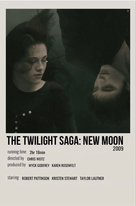 New Moon Movie, Moon Movie, Twilight Poster, Minimalist Polaroid Poster, Twilight Scenes, Indie Movie Posters, Twilight Saga New Moon, Twilight Photos, Movie Card