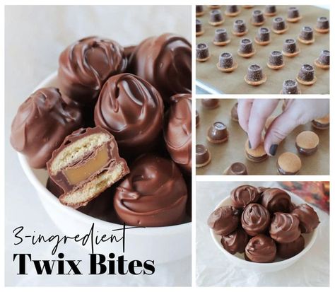 Best Cookie Recipes Ever | Tastes just like a Twix candy bar | Facebook Nilla Cookies, Twix Candy Bar, Almond Joy Bites, Twix Bites, Homemade Butterfingers, Twix Candy, Best Cookie Recipe Ever, Rolo Candy, Candy Bar Recipe