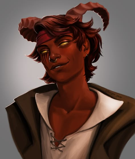 [Art] A Commission of my D&D Character, Belsei Ka'th. Made by Finger_Year : DnD Tiefling Male Character Concept, Red Tiefling Male, Rogue Arcane Trickster, Tiefling Rogue, Light Armor, Tiefling Bard, Arcane Trickster, Portrait Female, Dnd Ideas