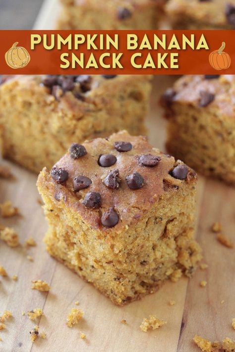 Pumpkin Banana Snack Cake - Eat. Drink. Love. Pumpkin Banana Cake Recipes, Pumpkin Banana Bundt Cake, Pumpkin Banana Dessert, Pumpkin Banana Cake, Pumkin Cake, Banana Snack Cake, Pumpkin Bundt Cake Recipes, Banana Bundt Cake, Banana Coffee Cakes