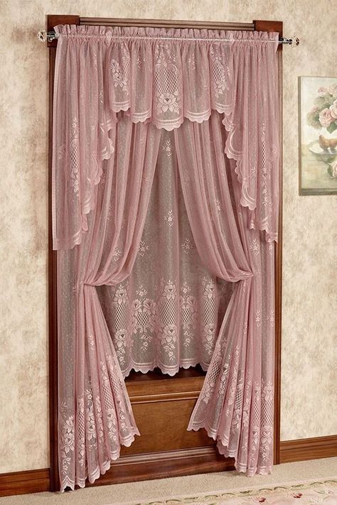 Victorian Window Treatments, Victorian Window, Lace Window Treatments, Fancy Curtains, Victorian Curtains, Victorian Windows, Lace Window, Curtains And Draperies, Stylish Curtains