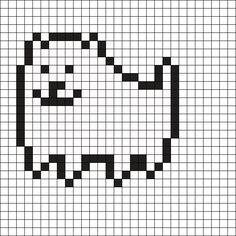 Undertale Kandi Pattern, Undertale Embroidery, Undertale Pixel Art Grid, Undertale Crochet, Pixel Art Dog, Undertale Dog, Pixel Art Funny, Dog Pixel Art, Pixel Art Pattern Design