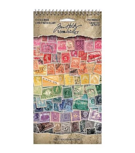 Tim Holtz 288ct Idea Ology Postmarked Sticker Book | JOANN Nostalgic Images, Craft Products, Wood Pens, Vintage Postage Stamps, Ranger Ink, Encaustic Art, Vintage Postage, Vintage Elegance, Graphic 45