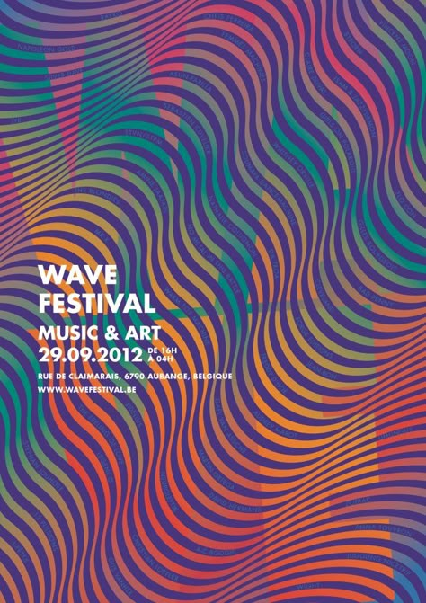 Wave Festival 2012, Music & Art, Belgique                                                                                                                                                                                 More Poster Grafico, Visuell Identitet, Graphisches Design, Music Festival Poster, 타이포그래피 포스터 디자인, Festival Poster, Learning Graphic Design, Poster Layout, Festival Design