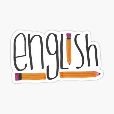 English Teacher Logo Design, English Stickers School, Label For School, Personal Collage, English Stickers, English Label, Teacher Logo, Subject Labels, Hand Lettering Worksheet