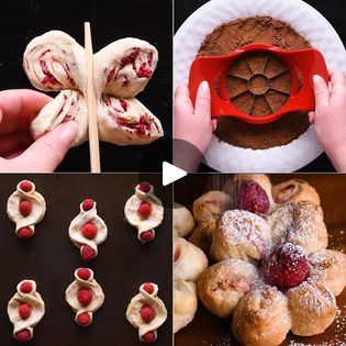 Treat yourself to these 11 simple pastry folds 🍌🍫 😊 | Treat yourself to these 11 simple pastry folds 🍌🍫 😊 | By MetDaan Makeup | It's time to do pastry folding. Mix Nakawa in a banana. Braid
it out. How fun? Let's use a cap for this one. Fold over
pastry. See this other cute one? Transfer the tray. Sun pastry.
Make dough rings and insert cherries. Transfer to Troy and you'll get
this. Pour cinnamon and sugar over
the dough. Wrap and then roll. Love these. Pour berry powder
and roll. Press, cut, and pull. Butterfly pastry, Guess what these are? Let's roll and cut. Rose
pastry, Use apple cutter in this one.
Umbrella pastry. Let's make strawberry cream cheese. Cut
all around. And then twist. The cutest daisies Pour poppy seeds all over the
dough. Greater round tape. Press with a chopstic Pastry Folding, Rose Pastry, Metdaan Makeup, Clean Beauty Blender, Perfect Messy Bun, Beauty Blenders, Beauty Treats, Strawberry Cream Cheese, Strawberry Cream