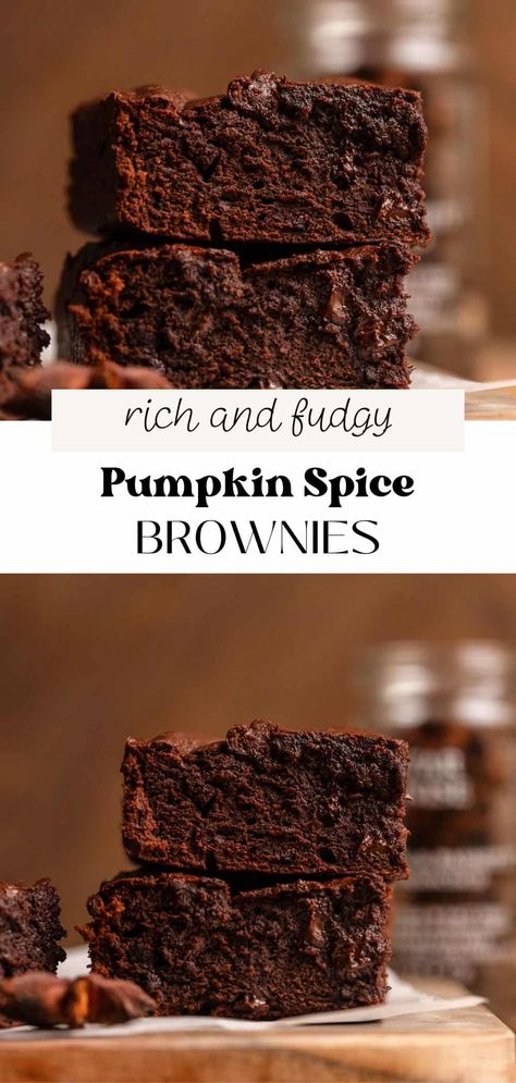 Pumpkin Spice Brownies (from Scratch!) Pumpkin Brownie Recipes, Pumpkin Spice Brownies, Pecan Pie Easy, Brownies From Scratch, Pumpkin Brownies, Pie Easy, Fall Desserts Easy, Brownie Toppings, Pumpkin Cream Cheeses