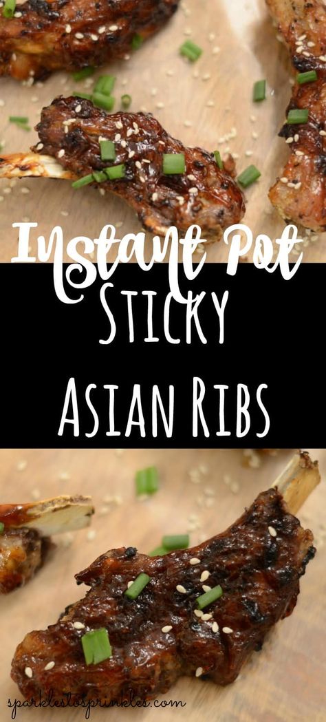 Sticky Asian Ribs, Instant Pot Asian Recipes, Asian Ribs, Instant Pot Ribs Recipe, Honey Rice, Honey Garlic Ribs, Sticky Pork Ribs, Rib Recipe, Pork Rib Recipes