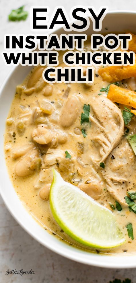 Easy White Chicken Chili Instant Pot, Instant Pot Recipes Chicken Chili, Pressure Cooker Chicken Chili, Easy Instapot Chicken And Rice, White Chili Recipe Instant Pot, Ninja White Chicken Chili, Instant Pot Creamy White Chicken Chili, Easy Chicken Chili Instant Pot, White Chicken Chili Soup Instant Pot