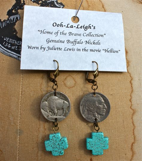 Christmas Earings, Coin Crafts, Coin Art, Buffalo Nickel, Coin Earrings, Jewellery Ideas, Coin Jewelry, What To Make, Jewelry Creation