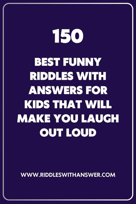 Get ready for giggles with our collection of the best funny riddles for kids! These clever and silly riddles are perfect for family game nights, classroom fun, or just a laugh at home. Each riddle comes with a punchy answer that will have everyone in stitches! 

Whether you're looking to challenge your kids' thinking or simply want to share a good laugh, these riddles are sure to entertain. Click to discover the fun and don’t forget to save and share the laughter! Riddles With Answers Funny Brain Teasers For Kids, Fun Riddles For Kids, Riddles For Kids With Answers Funny, Kid Riddles With Answers, Easy Riddles For Kids With Answers, Kids Riddles With Answers Funny, Logical Questions With Answers, Funny Riddles With Answers Hilarious, Riddles With Answers Funny Brain Teasers