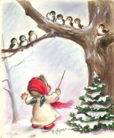 Christmas Children, Vintage Christmas Images, 카드 디자인, Christmas Illustrations, Christmas Painting, Winter And Christmas, Christmas Drawing, Christmas Scenes, Noel Christmas