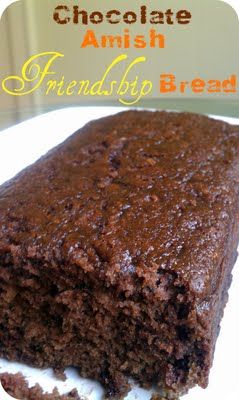 Wow, haven't had this for years! Chocolate Amish Friendship Bread Amish Bread Starter, Amish Friendship Bread Recipes, Amish Bread Recipes, Amish Friendship Bread Starter Recipes, Friendship Bread Recipe, Friendship Bread Starter, Amish Food, Amish Bread, Amish Friendship Bread