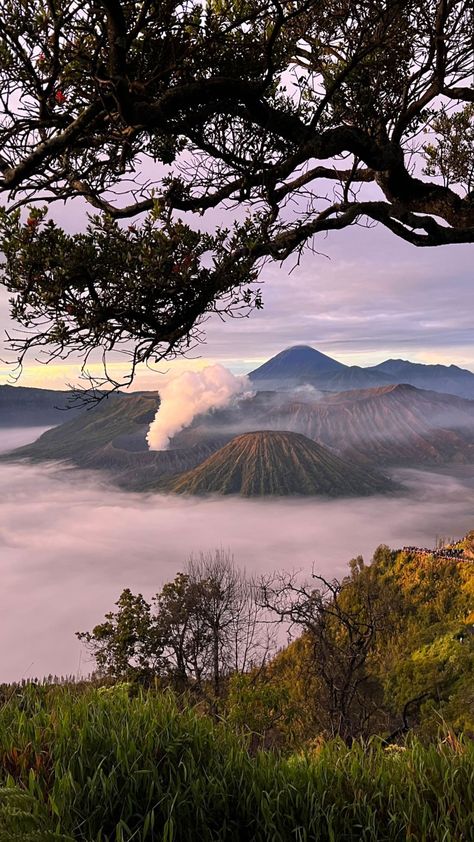 Mountain Aesthetic Wallpaper, Panorama Alam, Mount Bromo, Mountain Aesthetic, 4k Wallpaper Iphone, Holiday Travel Destinations, Wallpaper Hp, Galaxy Wallpaper Iphone, Alam Yang Indah