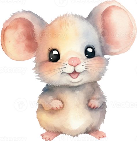 Mouse Illustration Cute, Cute Mouse Illustration, Mouse Watercolor, Art Garage, Mouse Illustration, Art Whimsical, Cute Mouse, Cute Characters, Free Png