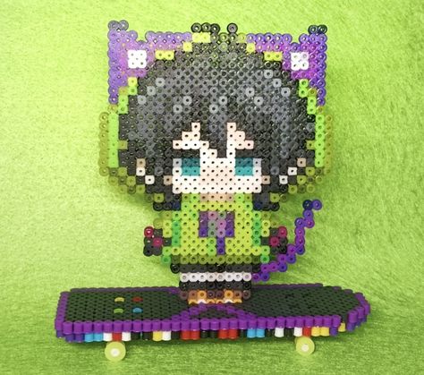 Sk8 The Infinity Perler Beads, Gojo Pixel Art, Anime Perler Beads, Hamma Beads Ideas, 3d Perler Bead, Easy Pixel Art, Perler Bead Templates, Perler Crafts, Diy Perler Bead Crafts