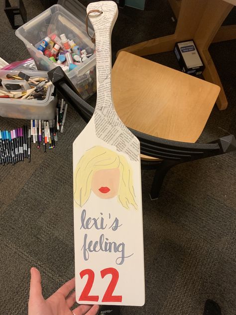 Taylor Swift Sorority Paddle, Taylor Swift Sorority, Sorority Graphics, Paddle Ideas, Sorority Paddles, Feeling 22, Big Little Gifts, Alpha Gamma Delta, Taylor Swift Red