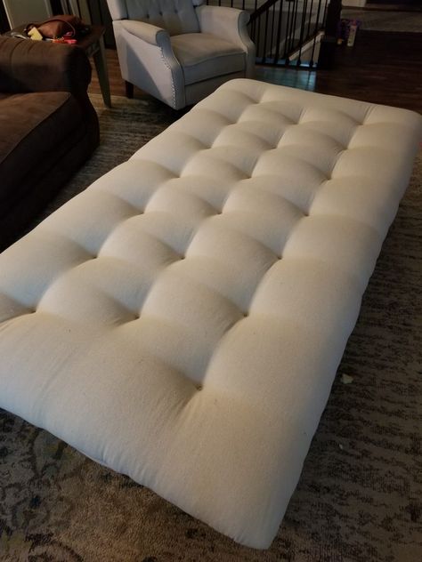 How To Build A Headboard Diy, Diy Fabric Headboard Queen, Tuffet Bed, Diy Tuffed Headboard King, Diy Tufted Bed Frame, Tufted Headboard Bedroom Diy, Diy Fabric Bed Frame, Diy Tuffed Headboard Ideas, Diy King Headboard Upholstered