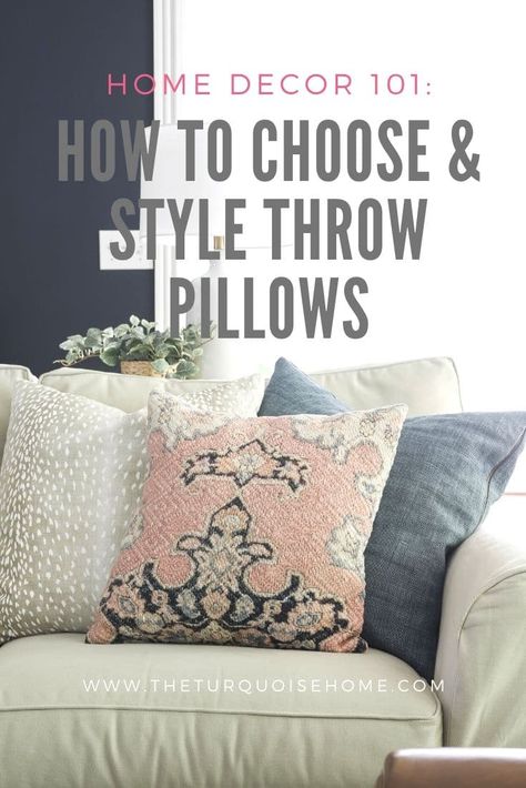 Throw Pillows For Sofa Living Rooms, How To Decorate With Throw Pillows, How To Choose Pillows For Couch, How To Style Couch Pillows, Sofa Pillows Ideas Living Rooms, Couch Throw Pillows Ideas, Hot Pink Throw Pillows, Meet The Author, Make Your Own Pillow