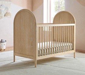 west elm x pbk Vivienne 2-in-1 Crib Pottery Barn Nursery, Pottery Barn Crib, Wood Crib, Glamorous Furniture, Growing Child, Baby Chair, Crib Toddler Bed, Toddler Beds