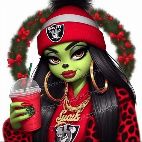 The Grinch Pictures, Raiders Tattoos, Bratz Doll Makeup, Grinch Images, Lips Art Print, Baby Disney Characters, Raiders Girl, Chicano Love, Turtle Drawing