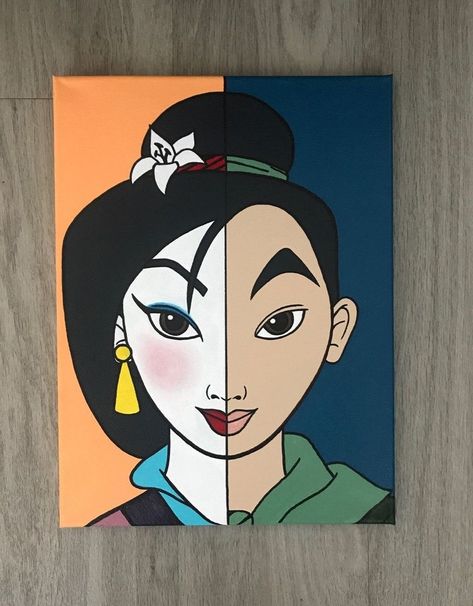 Spy Family Painting, Mulan Painting, Disney Canvas Paintings, Disney Painting, Disney Canvas Art, Disney Canvas, Disney Paintings, Disney Art Drawings, Painting Canvases