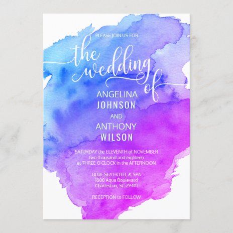 Turquoise Purple Wedding Invitations | Zazzle Blue Purple Wedding, Lilac Wedding Bouquet, Wedding Invitations Modern, Beach Invitations, Planner Board, Lilac Wedding, Purple Wedding Invitations, Wedding Invitations Zazzle, Country Wedding Invitations