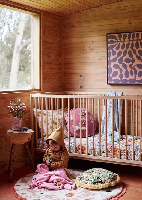 May Gibbs x Kip & Co — The Design Files | Australia's most popular design blog. Easy Nursery Wall Mural, Bold Nursery, Cabin Room, May Gibbs, Girl Nursery Room, Nursery Room Inspiration, Baby Room Design, Nursery Inspo, Bedroom Kids