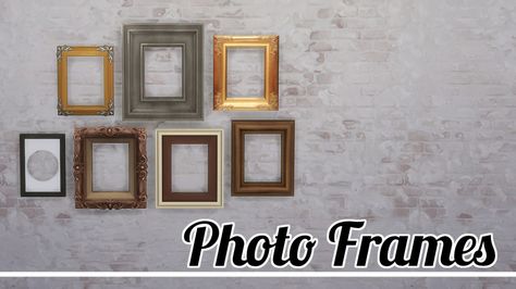 Photo FramesThis is a set of 7 different frames that fit sim-made photographs. Each frame comes in small, medium and large size, horizontal and vertical shape, and in however many colours the original... Picture Frame Template, Cutout Frame, 4 Picture Frame, Sims 4 Blog, Sims 4 Studio, Sims 4 Bedroom, Sims 4 Mm Cc, Sims 4 Mm, Sims 4 Cc Furniture