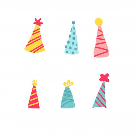 Birthday Pattern Illustration, Birthday Hat Illustration, Birthday Pattern Wallpaper, Birthday Hat Pattern, Birthday Hat Drawing, Party Illustration Art, Birthday Illustration Design, Party Hat Illustration, Birthday Party Illustration