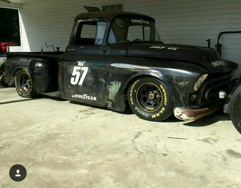 NASCAR themed 1957 Chevy Truck 57 Chevy Trucks, Rat Rod Trucks, Auto Retro, Rat Rods Truck, Chevy Pickup Trucks, Hot Rod Trucks, Classic Pickup Trucks, Dodge Trucks, Chevy Pickups