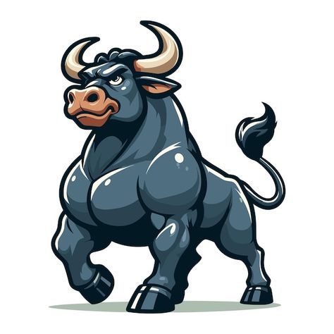 Bull Cartoon, Bull Illustration, Bull Mascot, Cartoon Bull, Gujarati Photo, Farm Clipart, Custom Challenge Coins, Premium Vector Cartoon, Bull Painting