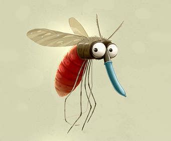 Mosquitoes must feed on an infected person in order to pass on disease. They seldom carry disease-causing pathogens. Cartoon Mosquito, Animal Caricature, Happy Paintings, Art Et Illustration, Arte Animal, Funny Art, Whimsical Art, Animal Illustration, Firefly