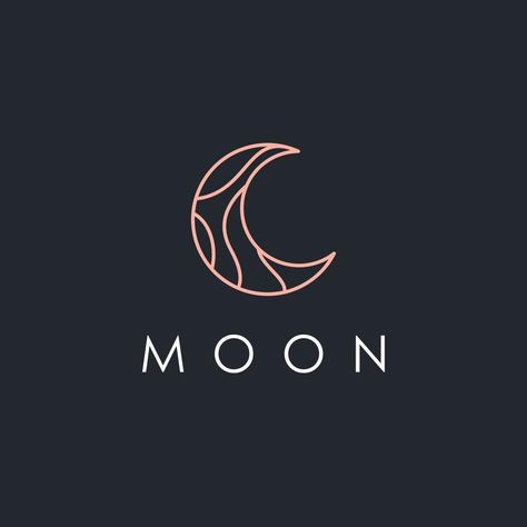 Kpop Logo Design Ideas, Sunset Logo, Star Logo Design, Crescent Moon And Star, Moon Logo, Ideas Handmade, Design Line, Branding Ideas, Elegant Logo