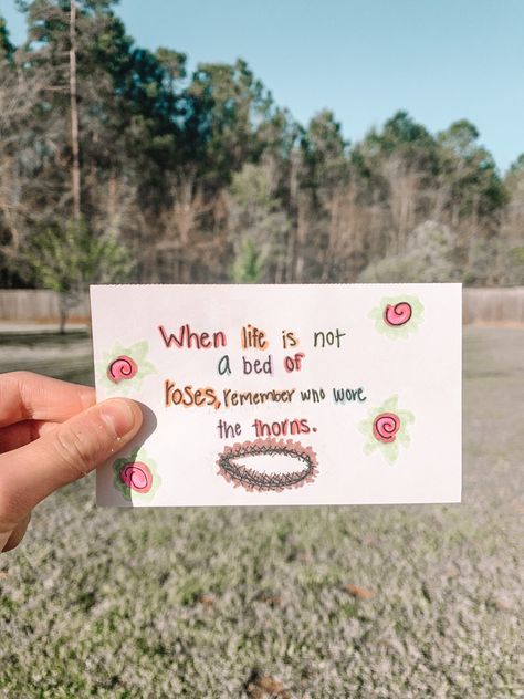 Cute Bible Verse Sticky Notes, Jesus Sticky Notes, Bible Notecards, Gospel Cards, A Bed Of Roses, Bible Doodles, Journal Bible Quotes, Bible Cards, Cute Bible Verses