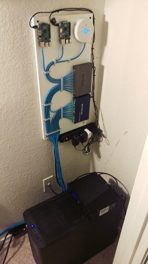 Cable Management Diy, Home Server, Network Rack, Home Lab, Computer Projects, Server Room, Custom Computer, Diy Tech, Raspberry Pi Projects