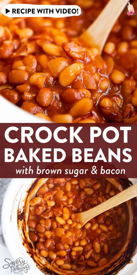 Baked Beans Recipe Crockpot, Crock Pot Baked Beans, Beans Recipe Crockpot, Baked Beans Crock Pot, Slow Cooker Baked Beans, Best Baked Beans, Baked Beans With Bacon, Beans With Bacon, Homemade Baked Beans