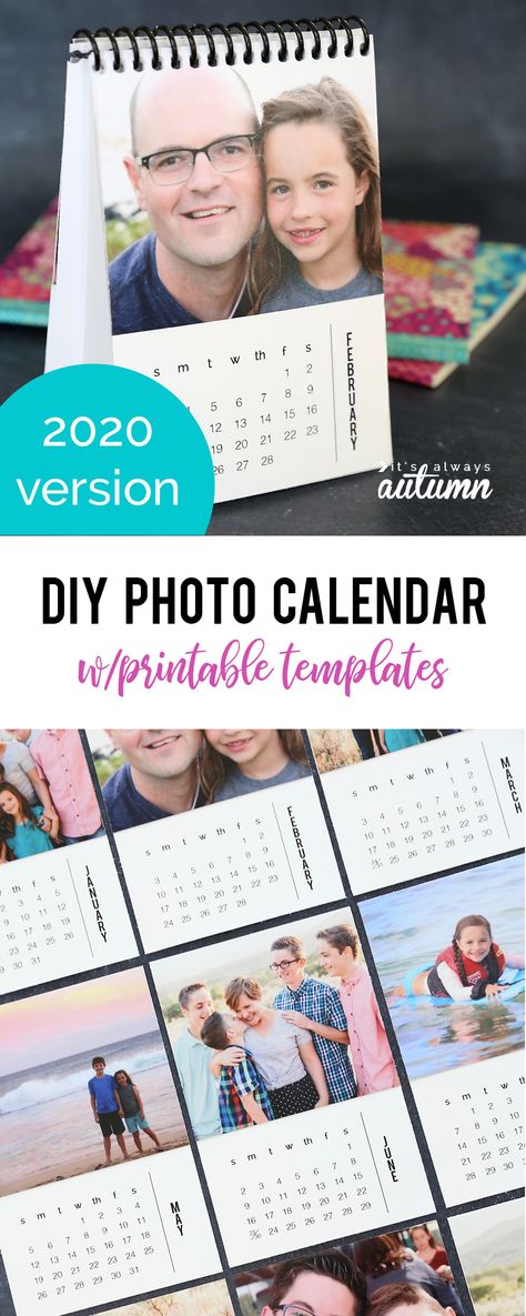 How to make a mini photo calendar for 2020. This fantastic homemade gift idea costs less than $5! Photo Calendar Diy, Inexpensive Diy Christmas Gifts, Calendar Free Printable, Free Printable Templates, Personalised Gifts Diy, Diy Gifts For Mom, Handmade Holiday Gifts, Diy Calendar, Mini Calendars