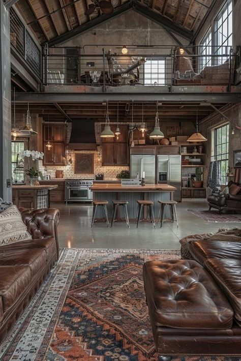 Rustic Farmhouse Interior Ideas, Barndominium Indoor Ideas, Interior Design Barndominium, Barndo Farmhouse, Montana Barndominium, Kentucky Barndominium, Farm Style House Interior, Dark Barndominium, Barndo Interior Ideas