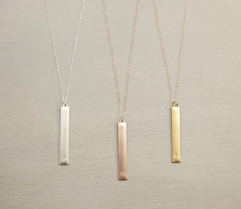 Gold Necklace Long, Initial Bar Necklace, Necklace Long Gold, Long Gold Necklace, Gold Initial Pendant, Silver Bar Necklace, Long Silver Necklace, Gold Long Necklace, Gold Bar Necklace